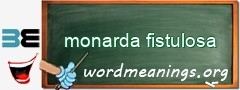 WordMeaning blackboard for monarda fistulosa